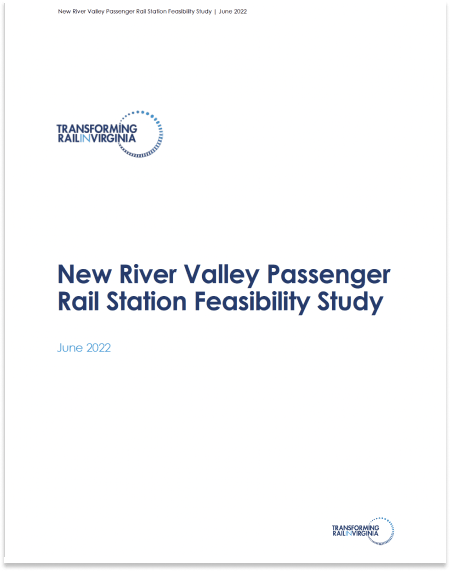 Cover - New River Valley Passenger Rail Station Feasibility Study