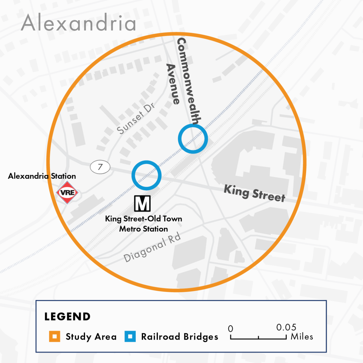 Map of Alexandria Fourth Track Project