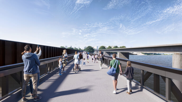 Rendering of bike-pedestrian bridge over the Potomac River